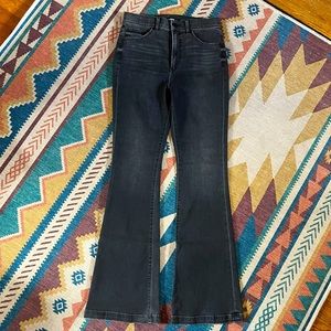 EXPRESS flare high rise jeans in faded black size 8L